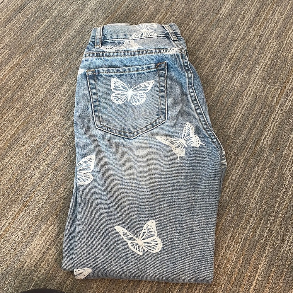 Pacsun Eco Butterfly Ultra High Waisted Slim Fit Jeans Size 23